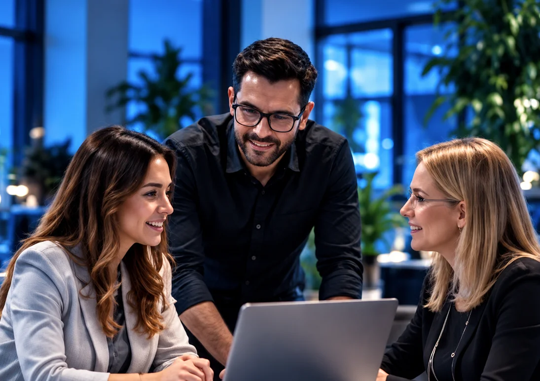 Ripple Growth team working together on a laptop