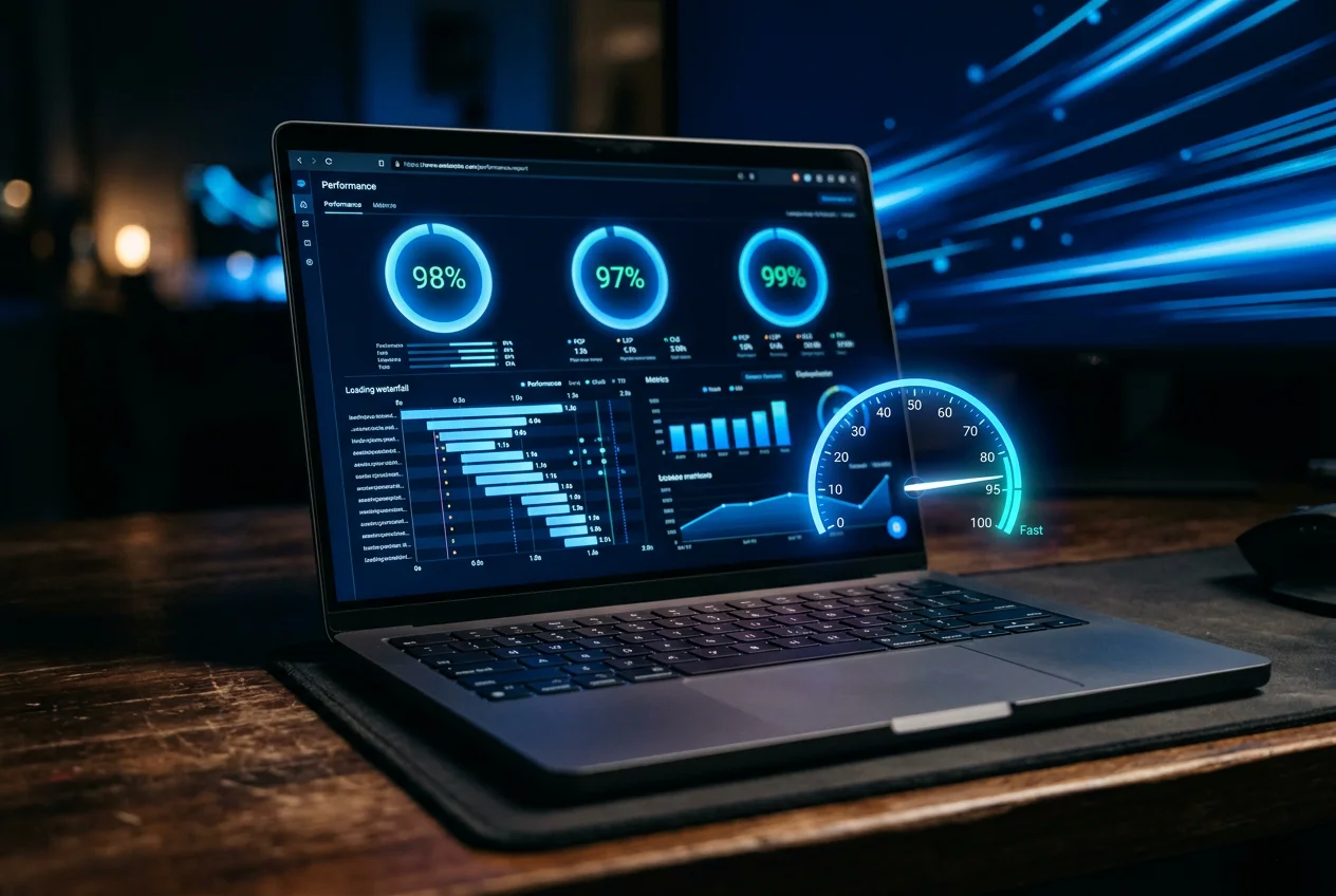Website performance report with high speed scores